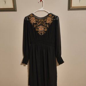 Zara Black Sheer Bohemian Floral Dress